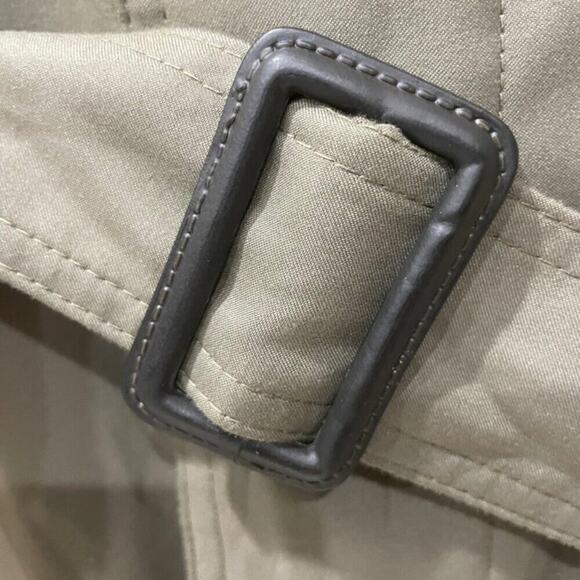 VINTAGE RALPH LAUREN TRENCH COAT BELTED OLIVE GREEN ZIP LINER SZ 42R AESTHETIC - Picture 7 of 16